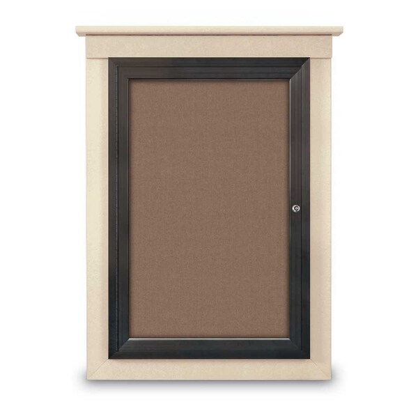 United Visual Products Single Door Enclosed Letterboard, 60"x42 UV1306TB-BRONZE-BLUE - main